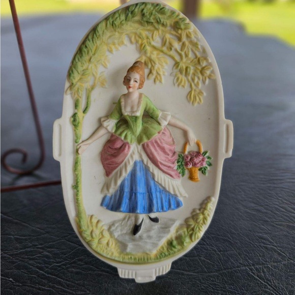Vintage Other - Vintage Chase occupied Japan hand painted figural wall plate Victorian, cottage